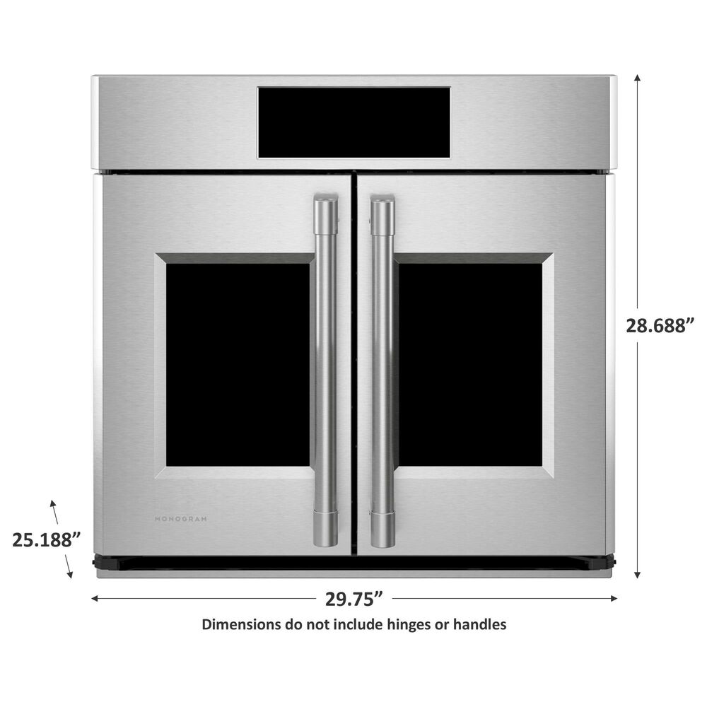 Monogram Statement 30&quot; Smart French Door Electric Single Wall Oven in Stainless Steel, , large