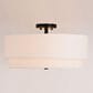 Vaxcel Burnaby 4-Light Semi-Flush Mount with White Linen Shade in Black, , large