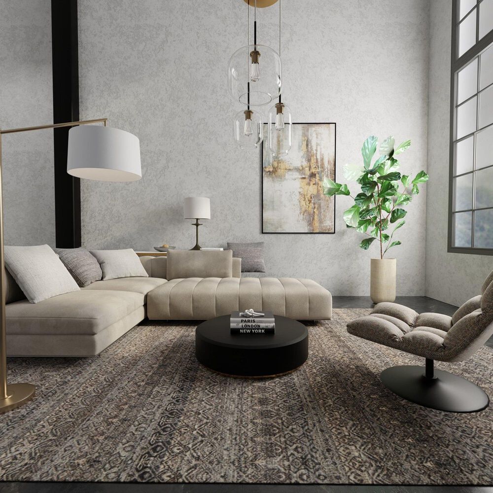Feizy Rugs Dakota 5&#39;6&quot; x 8&#39;6&quot; Charcoal and Multicolor Area Rug, , large