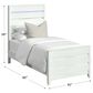 Mayberry Hill Tobias Twin Panel Bed with LED in White, , large