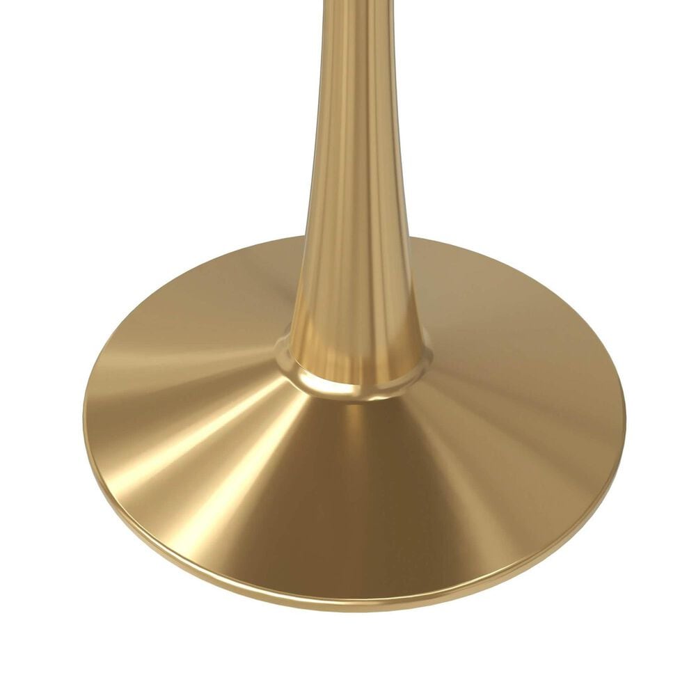 Leisuremod Bristol 24&quot; Round Dining Table with MDF Top in Gold and Black - Table Only, , large