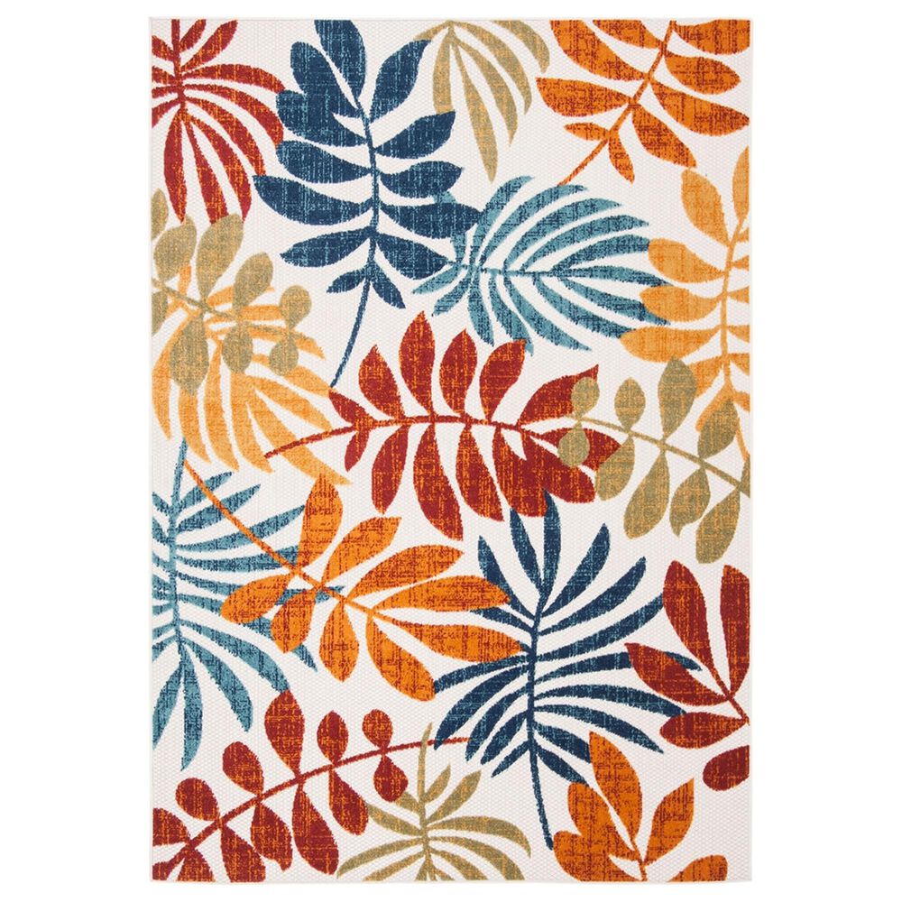 Safavieh Cabana CBN814A 5"3" x 7"6" Creme and Red Indoor/Outdoor Area Performance Rug, , large