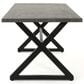 Hearth and Haven Rolando Outdoor Aluminum Dining Table with Steel Frame in Grey and Black, , large