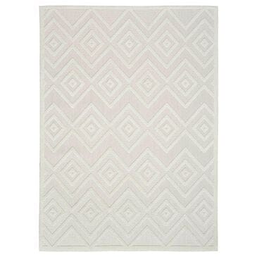 Nourison Versatile 7" x 10" Ivory and White Indoor/Outdoor Area Rug, , large