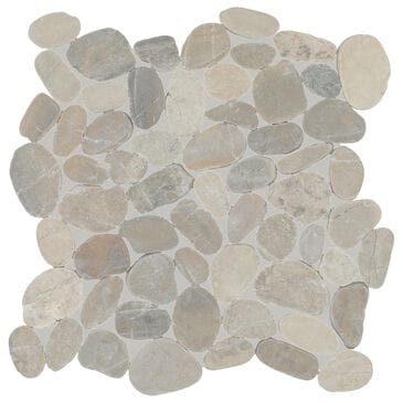 Dal-Tile Pebble Oasis Coal 12" x 12" Flat Natural Stone Mosaic Sheet, , large