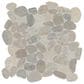 Dal-Tile Pebble Oasis Coal 12" x 12" Flat Natural Stone Mosaic Sheet, , large