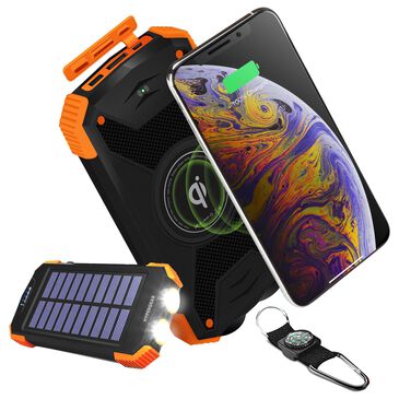 Hypergear Solar 10000 mAh Wireless Power Bank in Black, , large
