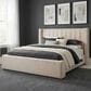 Urban Home King Contemporary Upholstered Platform Wingback Bed in Cream, , large