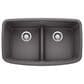 Blanco Valea 50/50 Equal Double Low Divide Sink in Cinder, , large
