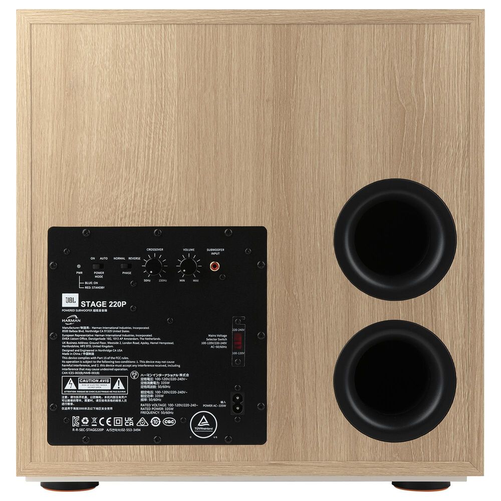 JBL 5.25 Bookshelf Loudspeaker + 8 Floorstanding Loudspeaker + 4.5 Center Channel Loudspeaker in Espresso + 12&quot; Powered Subwoofer in Latte + 7.2 Channel AV 8K Receiver in Black, , large