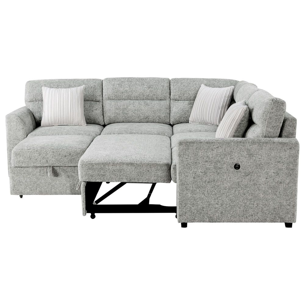 Global Furniture USA Walker 6-Piece Convertible Sectional in Nickel, , large