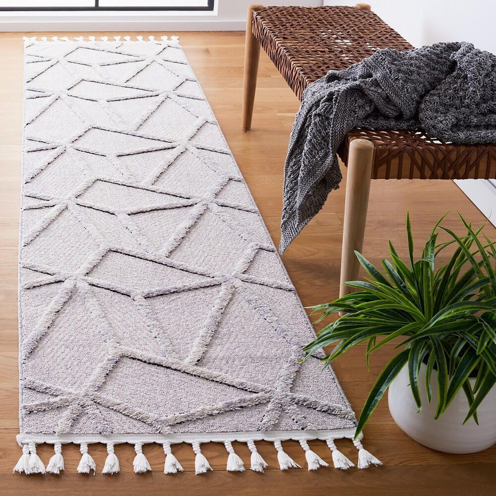 Safavieh Marrakesh MRK552F 2&#39;2&quot; x 6&#39; Grey and Ivory Runner, , large