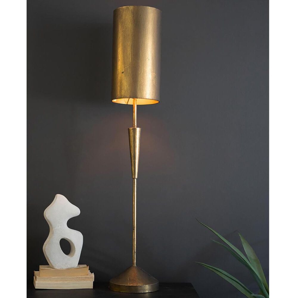Kalalou Table Lamp with Metal Barrel Shade in Antique Gold, , large