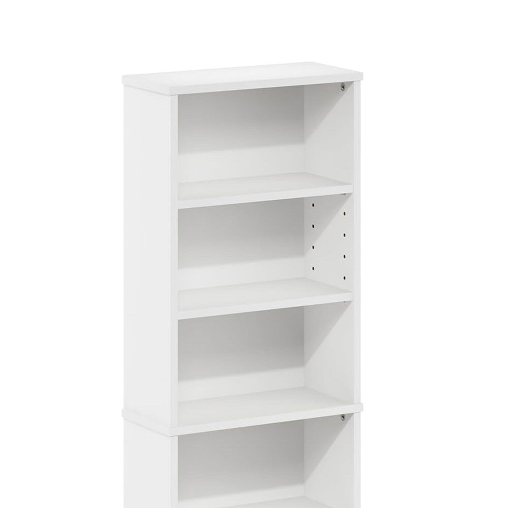 HOMLUX 8-Tier Multimedia Storage Tower with Adjustable Shelves in White, , large