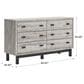 Ashley Vessalli 6-Drawer Dresser in Light Gray and Matte Black, , large