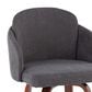 LumiSource Dahlia Swivel Counter Stool with Grey Upholstery in Walnut and Chrome (Set of 2), , large