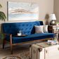 Baxton Studio Sorrento Stationary Sofa in Navy Blue Velvet, , large