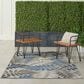 Nourison Aloha Floral 5"3" x 7"5" Grey and Blue Indoor/Outdoor Area Rug, , large