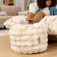 Jaxx Raven Round Accent Pouf in Phantom Cream, , large