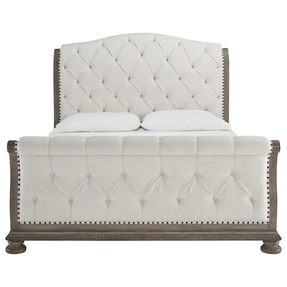 Ashley Ardenfield King Upholstered Sleigh Bed in Light Brown, , large
