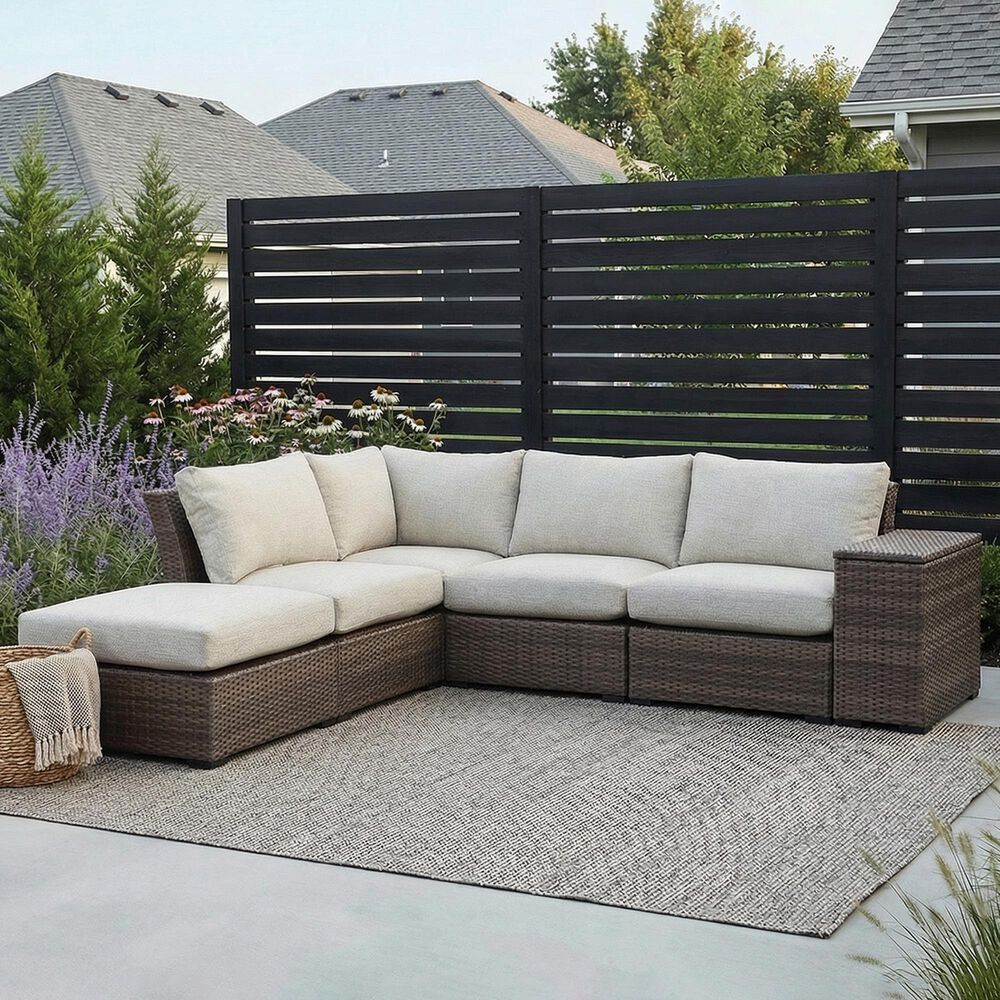 Summit Home Mendocino 6-Piece Patio Sectional in Brown, , large