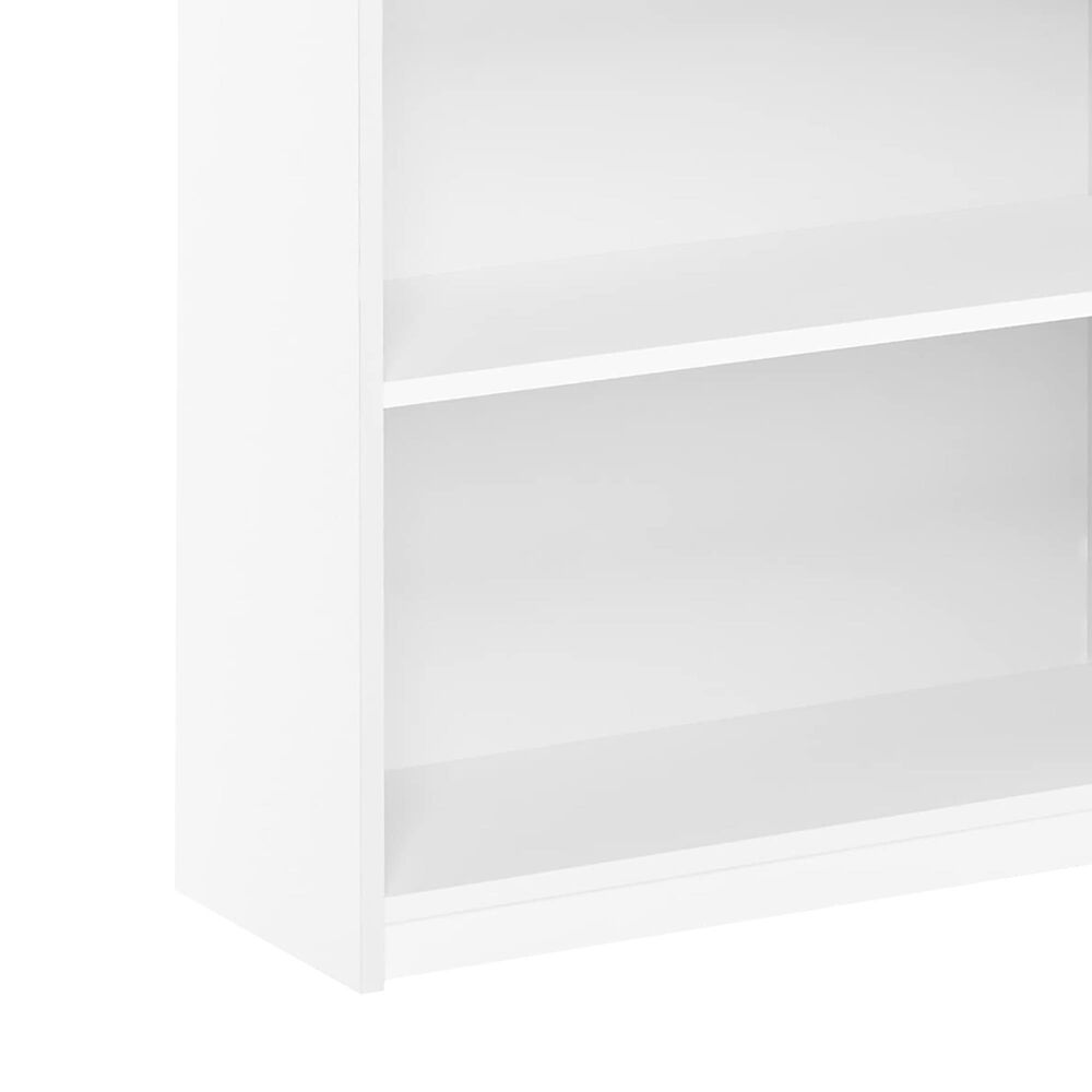 HOMLUX 3-Tier Display Bookshelf with Adjustable Shelves in White, , large