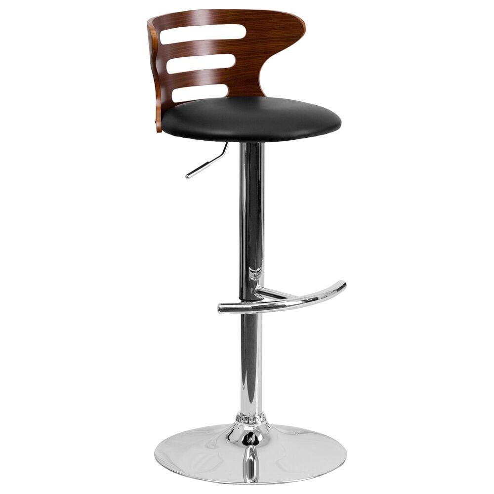 Flash Furniture Bentwood Adjustable Barstool in Black, , large