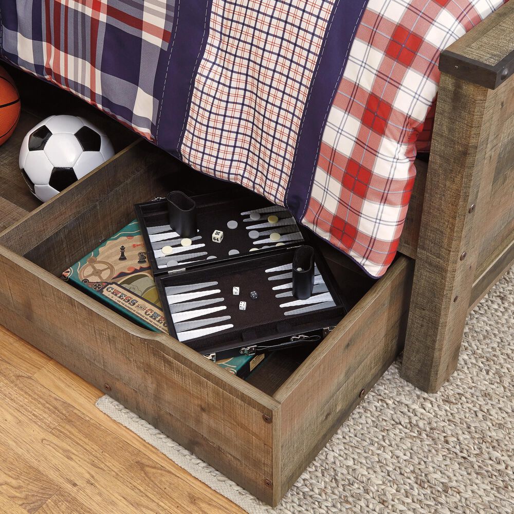 Ashley Trinell 4-Piece Full Storage Bedroom Set in Brown, , large