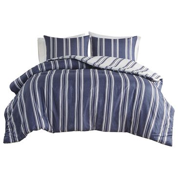 Hampton Park Cobi 3-Piece Full/Queen Reversible Duvet Cover Set in Navy, , large