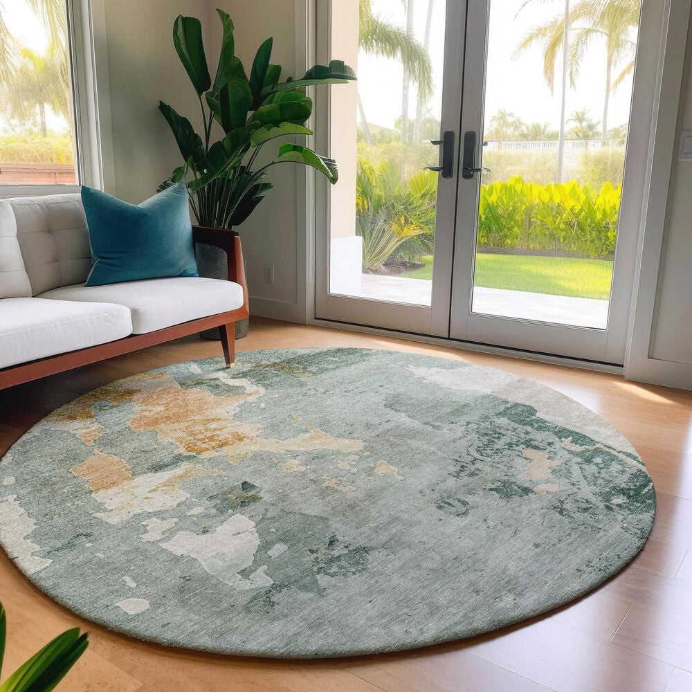 Dalyn Rug Company Bresca 8&#39; Round Seafoam Indoor/Outdoor Area Rug, , large