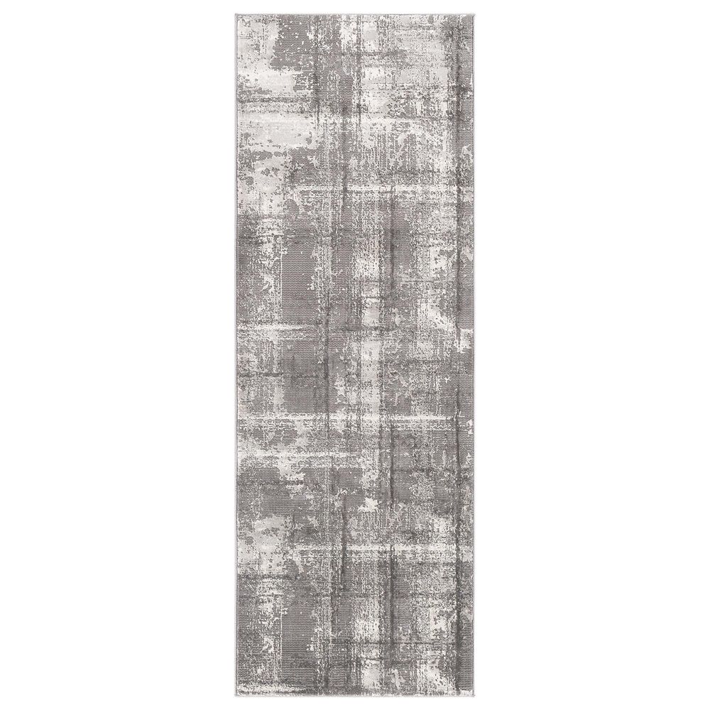 Surya Tibetan TBT-2332 2"7" x 7"7" Ivory, Taupe and Charcoal Runner, , large