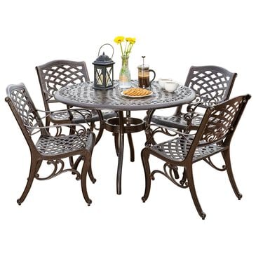 Hearth and Haven Chachere 5-Piece Outdoor Dining Set in Bronze, , large