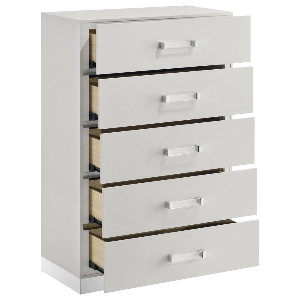 New Heritage Europa 5-Drawer Chest in White, , large