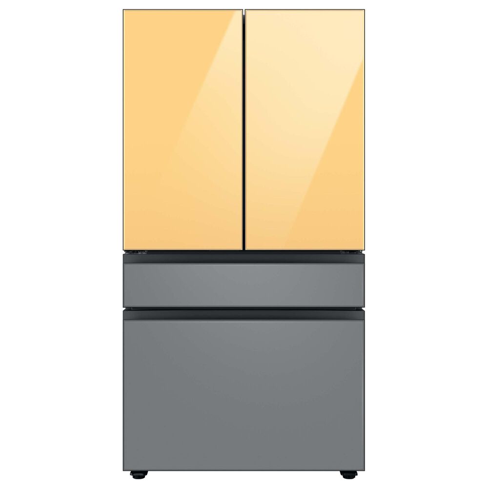Samsung Bespoke 4-Door French Door Refrigerator Bottom Panel in Matte Grey Glass, , large