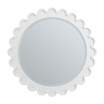 James Martin Vanities Adelese 32" Scalloped Round Mirror in Bright White, , large
