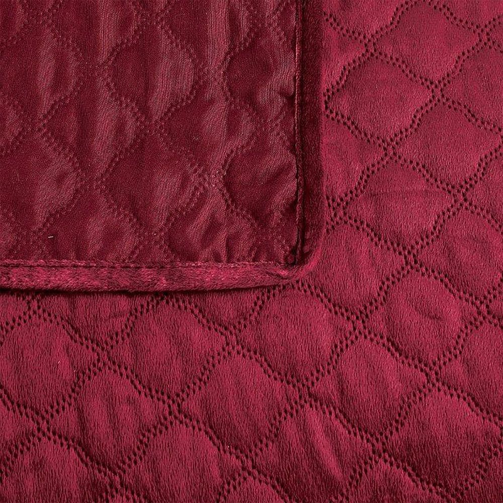 Duke Imports Virah Bella Micromink 3-Piece King Quilt Set in Moroccan Burgundy, , large