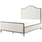 Furniture of America Lalia Queen Upholstered Panel Bed with Camelback Headboard in Matte Grey, , large