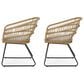 Hearth and Haven Terry Outdoor Dining Chair with Beige Cushion in Light Brown (Set of 2), , large