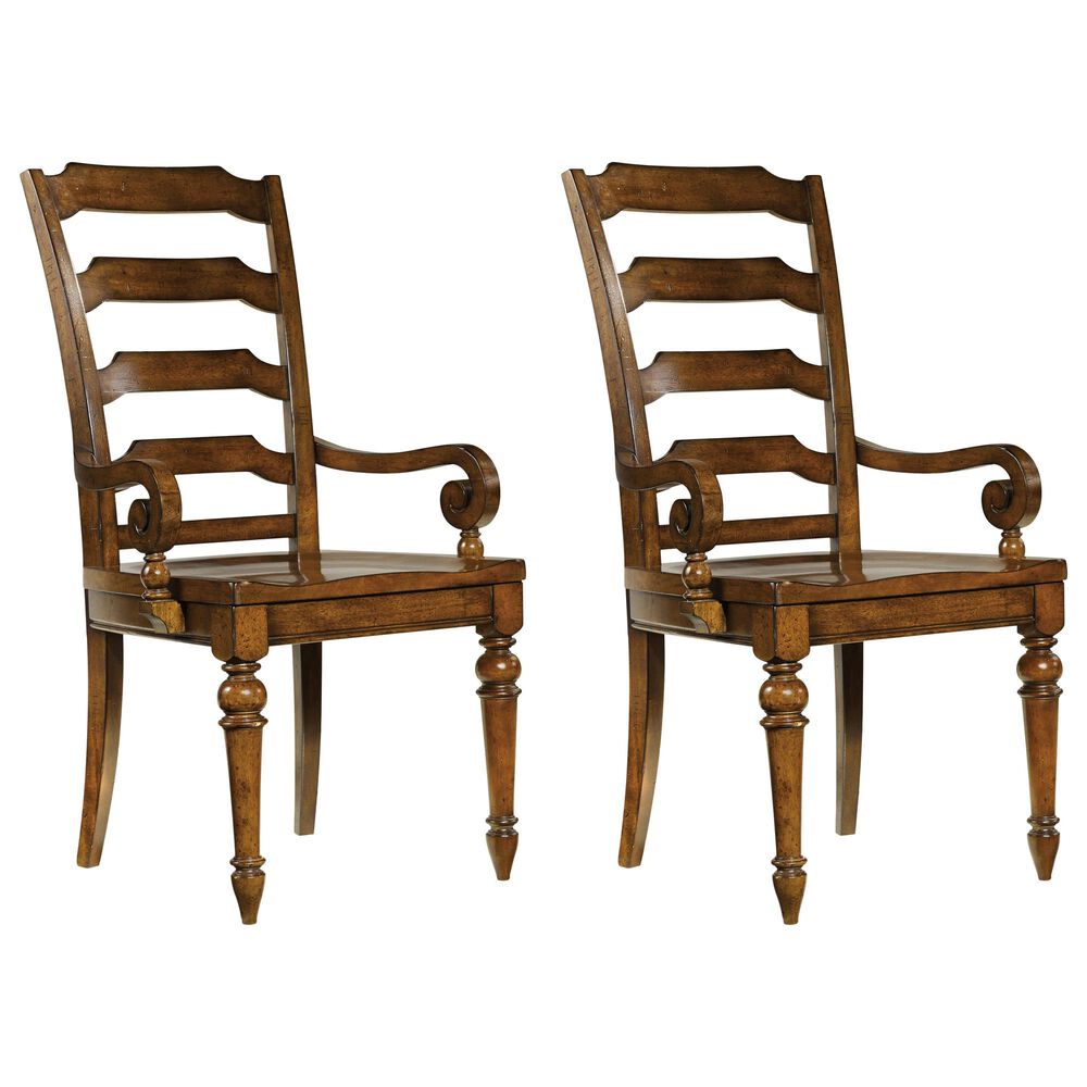 Hooker Furniture Tynecastle Ladderback Arm Chair in Chestnut (Set of 2), , large