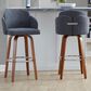 LumiSource Dahlia Swivel Bar Stool with Grey Upholstery in Walnut and Chrome (Set of 2), , large