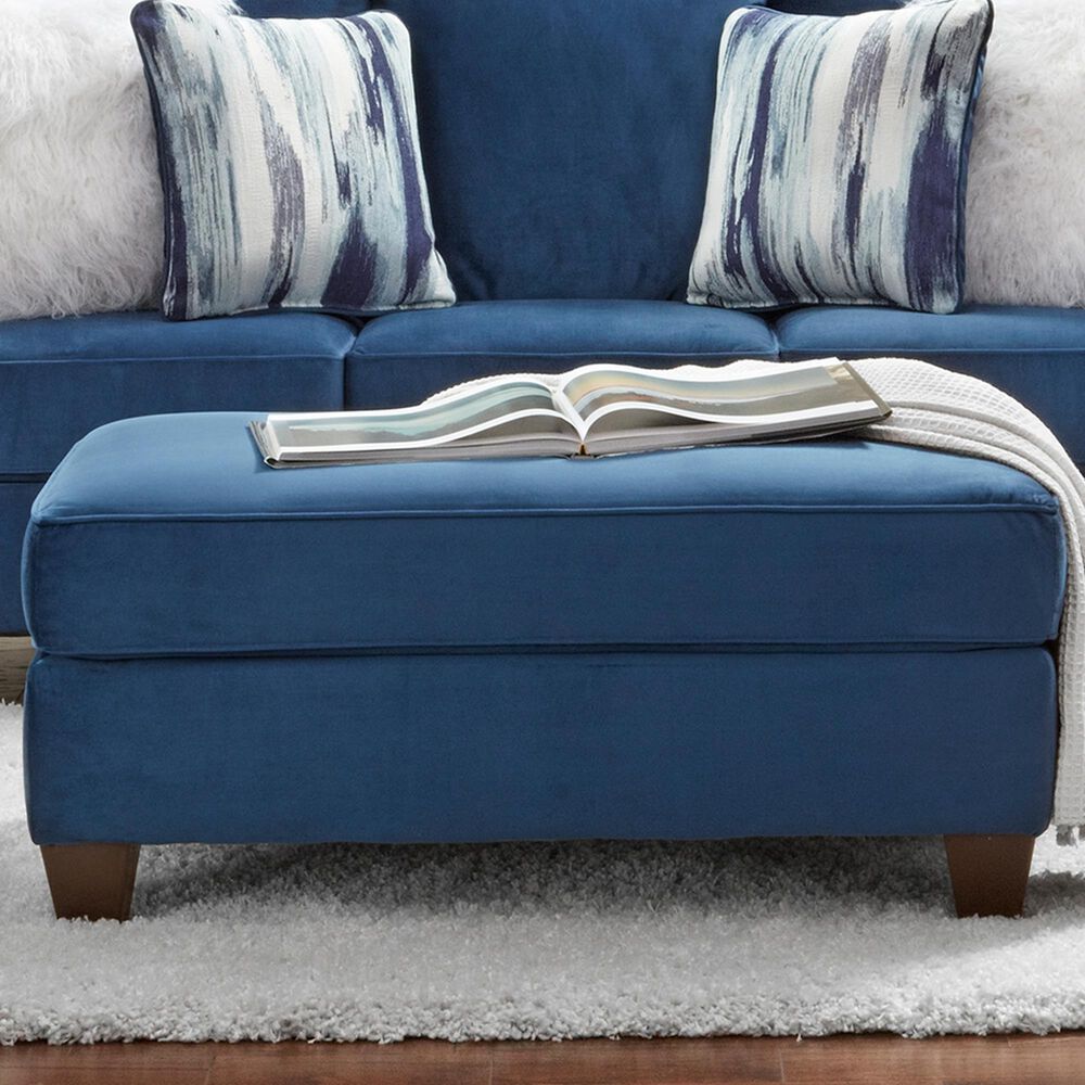 Arapahoe Home Cocktail Ottoman in Velour Navy, , large