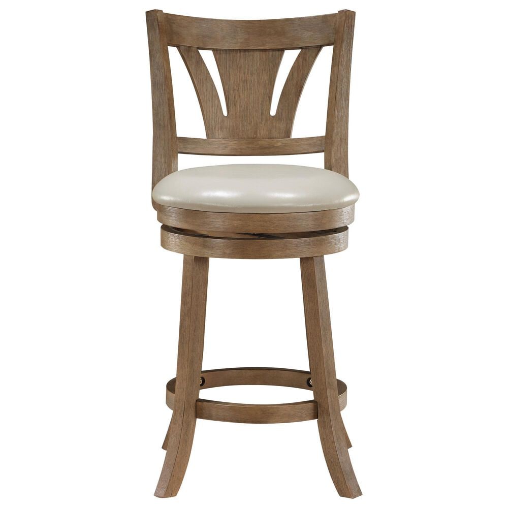 Office Star Products Miller Swivel Counter Stool with Dove Cushion Seat in Medium Oak, , large