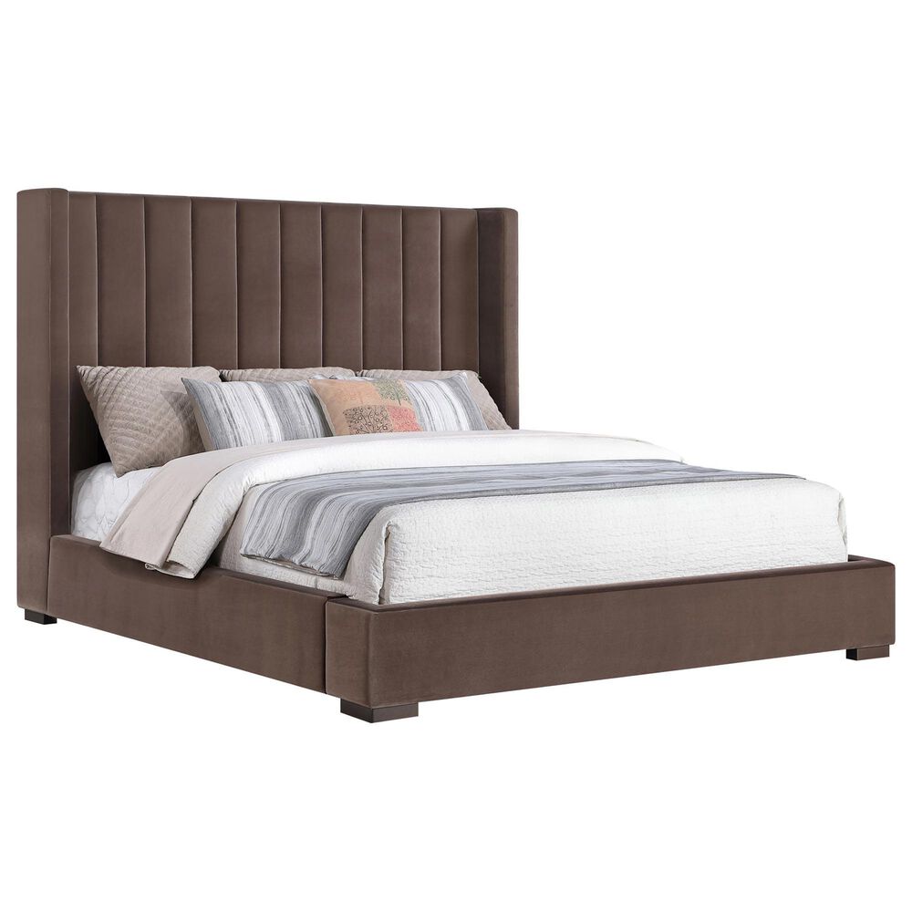 Crystal City Pearson Queen Upholstered Bed in Chocolate, , large