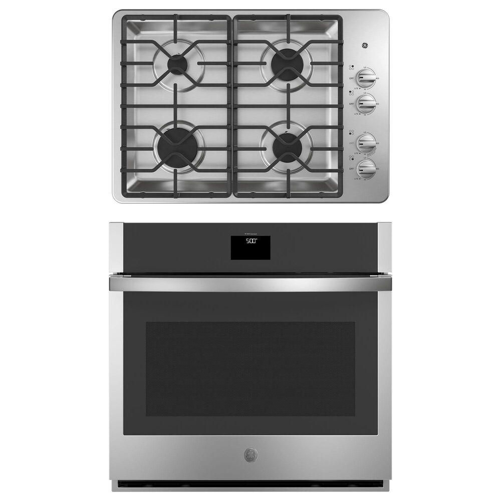 GE Appliances 2-Piece Kitchen Package with 30" Gas Cooktop and Convection Single Wall Oven in Stainless Steel, , large