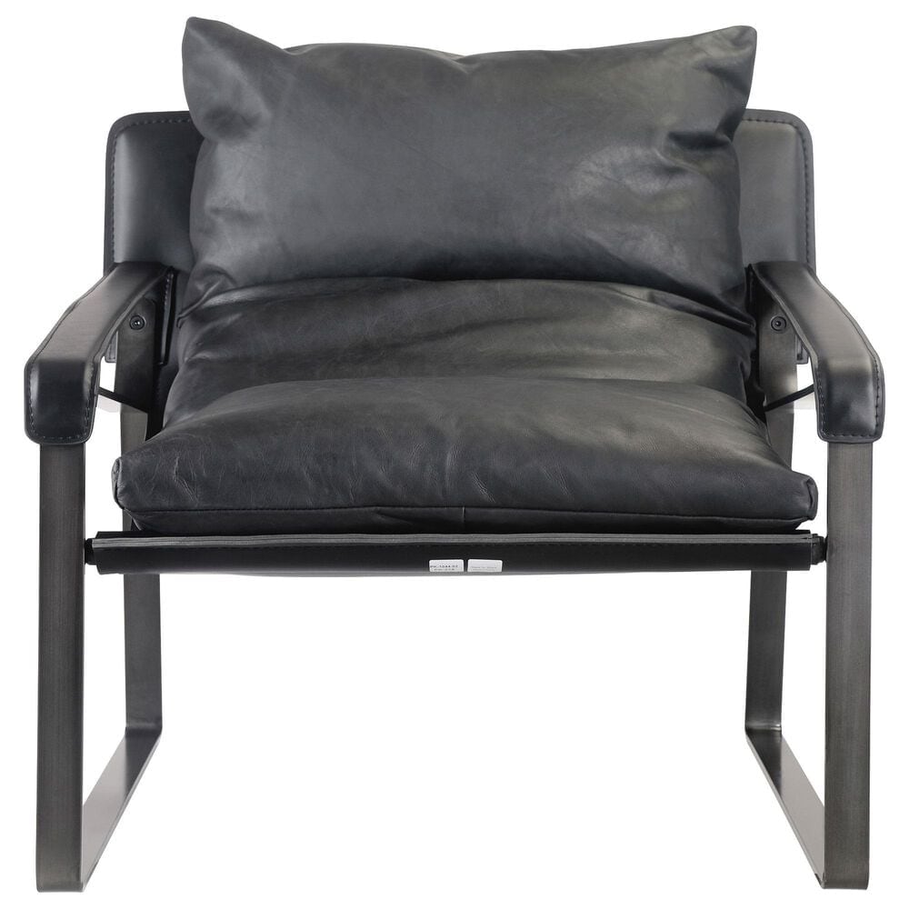 Moe"s Home Collection Connor Leather Club Chair in Black, , large