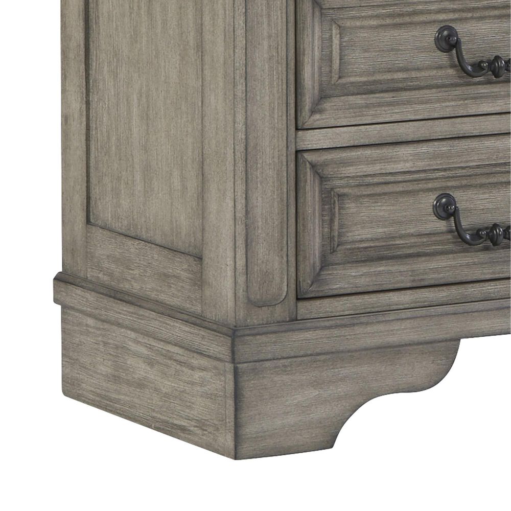 Ashley Lodenbay 3 Drawer Nightstand in Antiqued Gray and Walnut Brown, , large