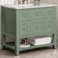 James Martin Vanities Breckenridge 36" Single Bathroom Vanity in Smokey Celadon with 3 cm Arctic Fall Solid Surface Top and Rectangular Sink, , large