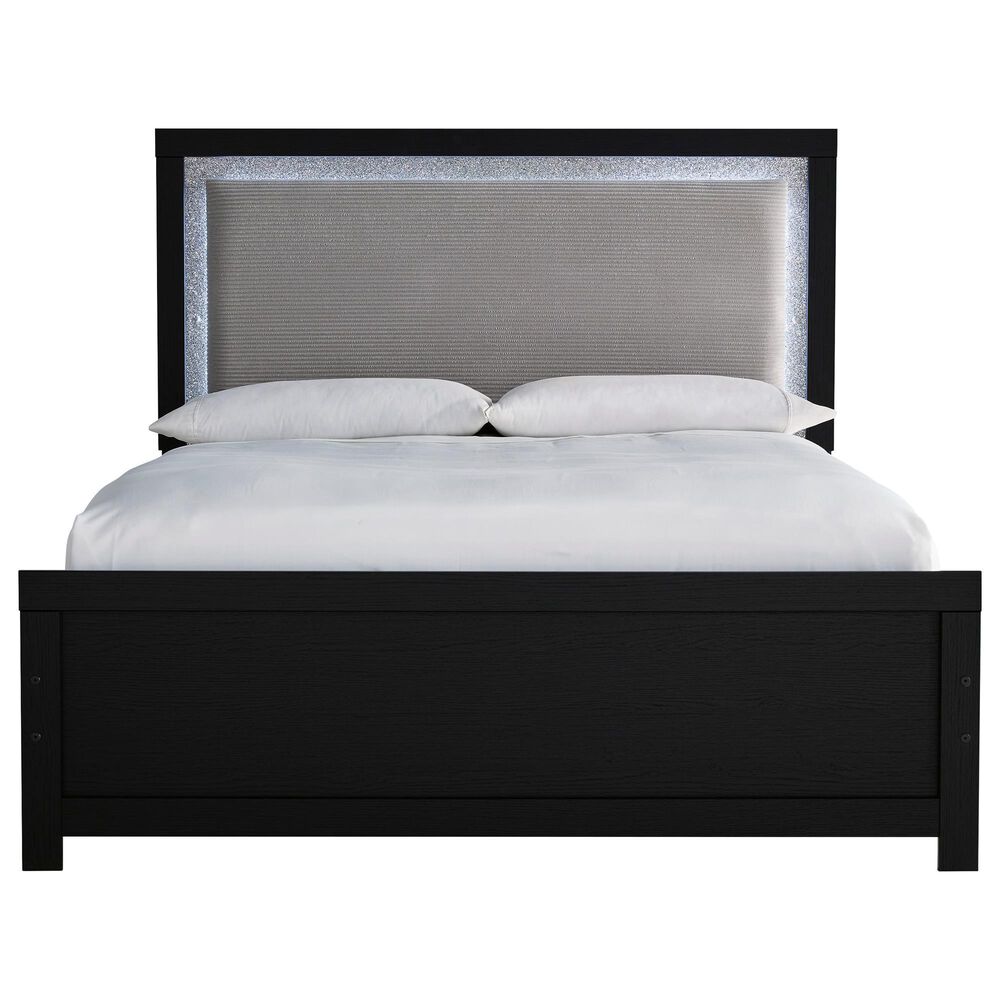 Ashley Maeling 4 Piece Queen Panel Bedroom Set in Matte Black, , large