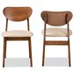 Baxton Studio Damara Side Chair with Sand Cushion in Walnut Brown (Set of 2), , large