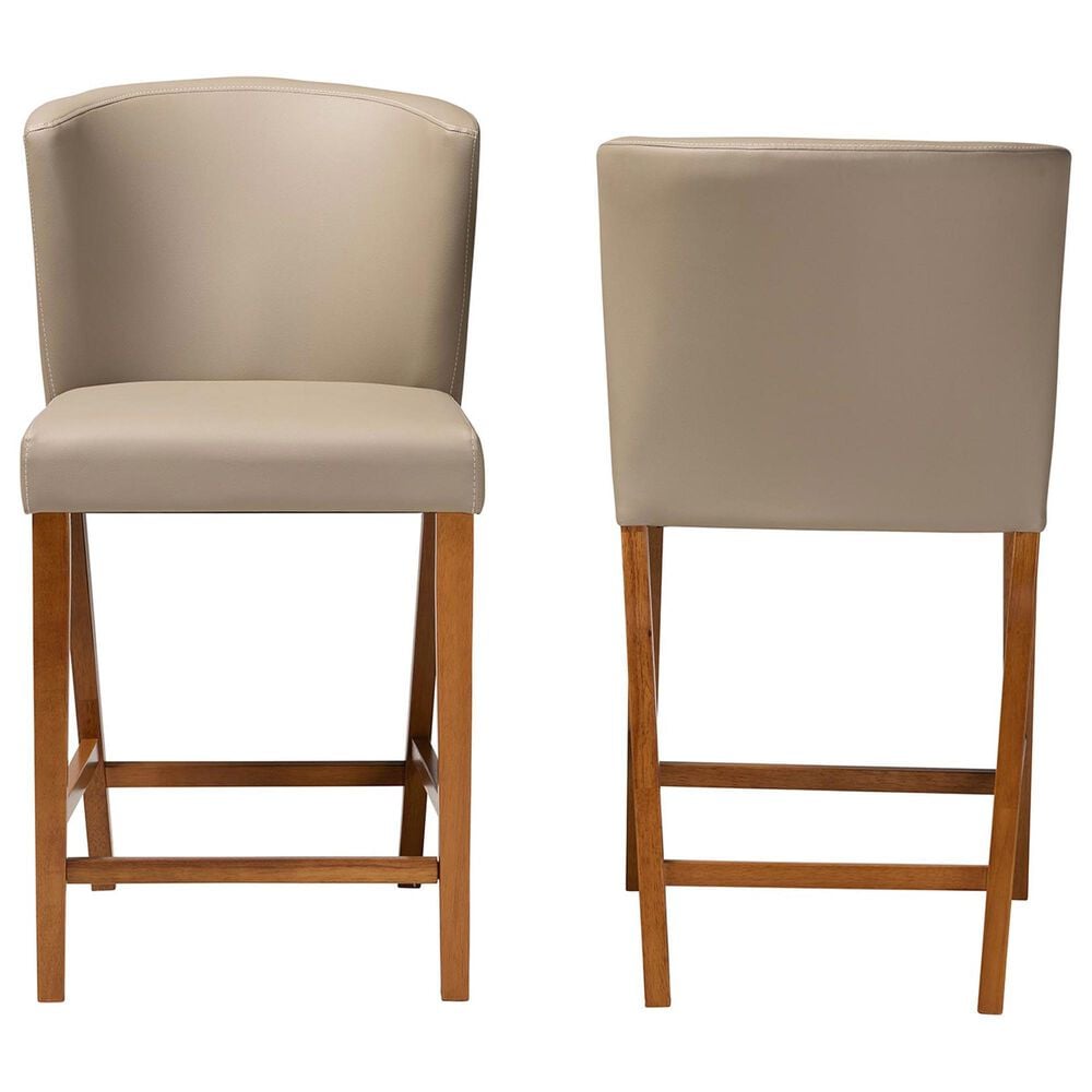 Baxton Studio Olivia Counter Stool in Dark Walnut (Set of 2), , large